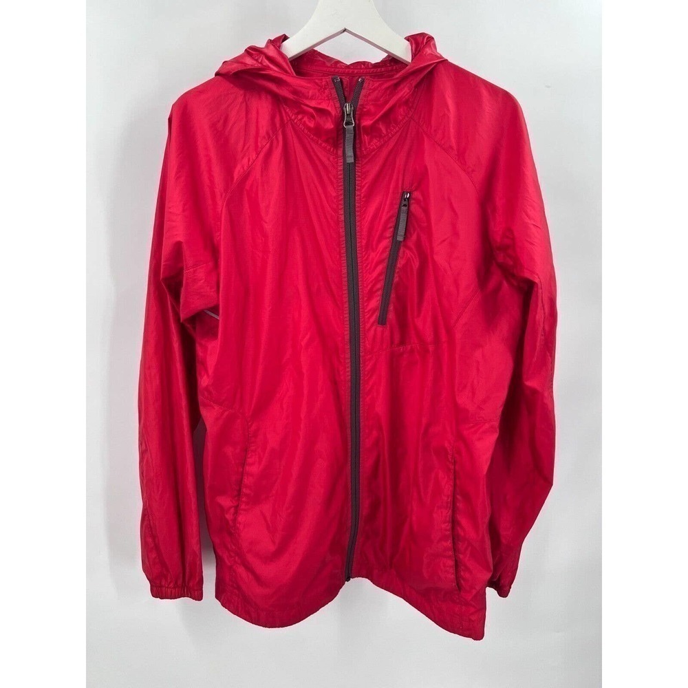Columbia Sportswear Youth 18/20 Red Hooded Windbreaker Jacket Full Zip